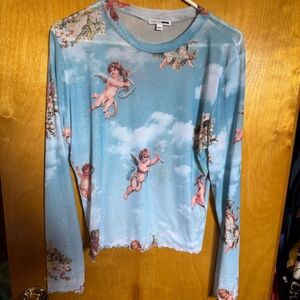 Fashion nova mesh cherub angel top